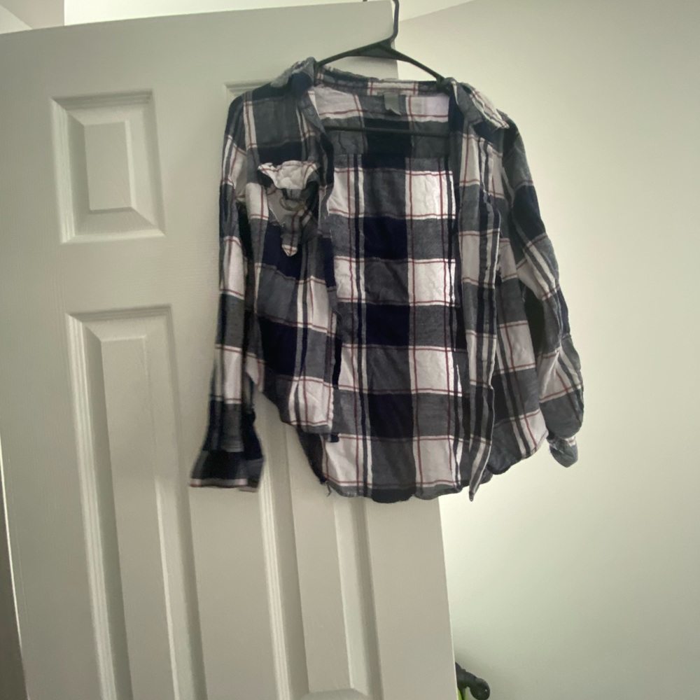 Flannel cropped sleeve